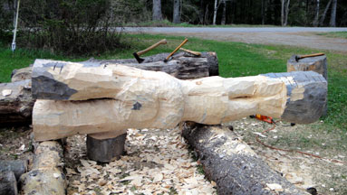 log carving day 1